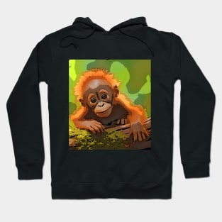 Baby Orangutan Abstract Hoodie